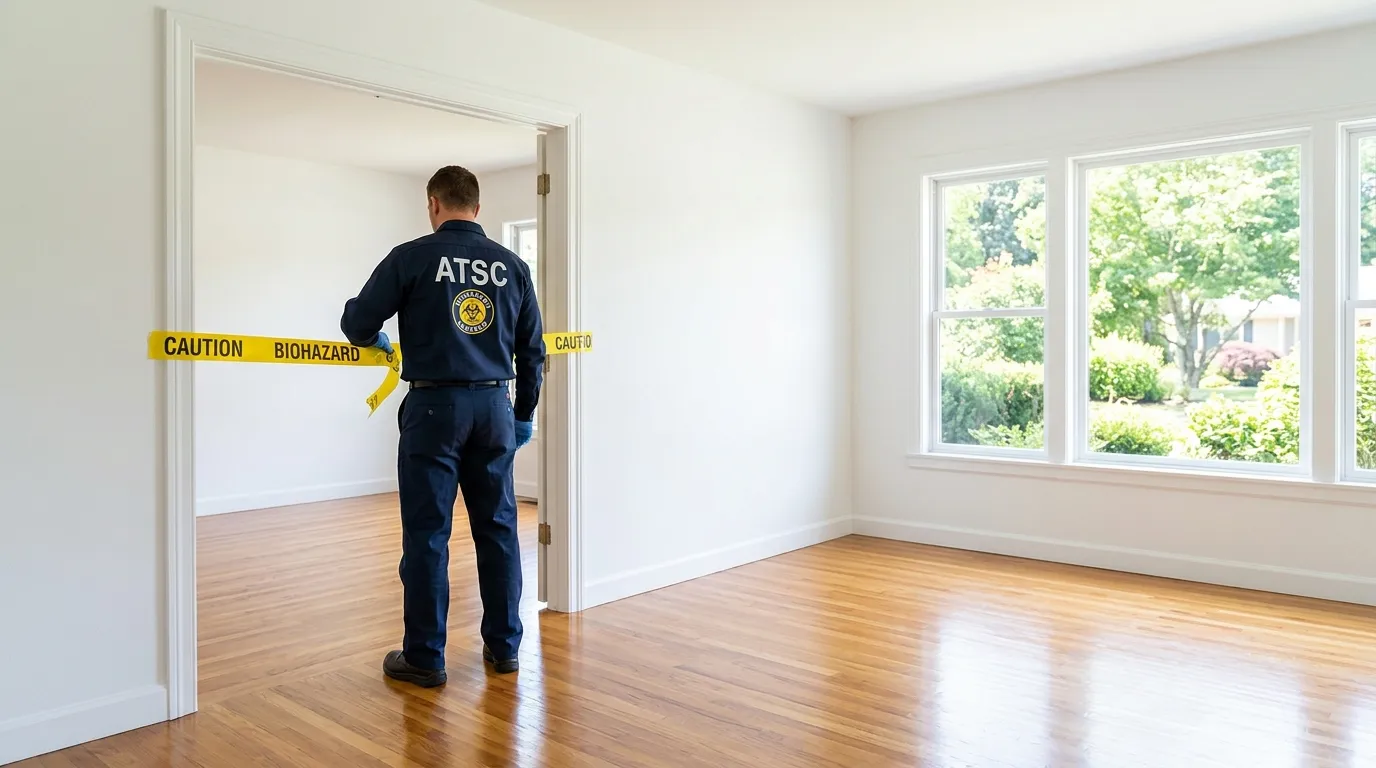 Certified biohazard cleanup crew performing Decomposition Cleanup in Maryland City